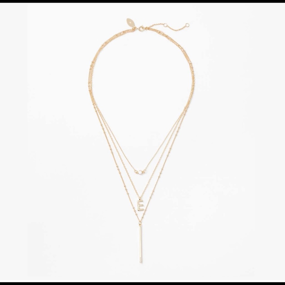 NWT - Loft outlet “E” initial necklace set